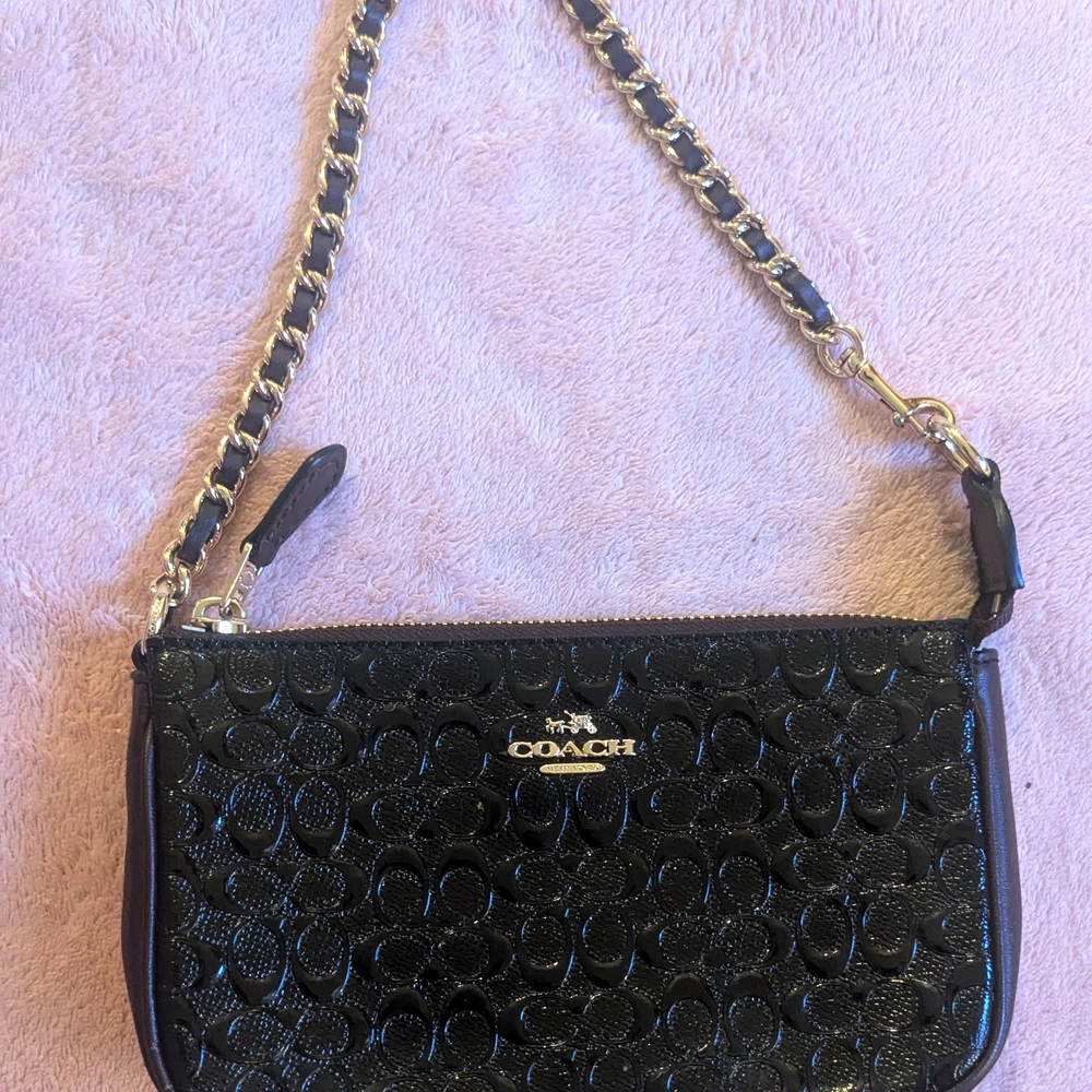 Coach Black Signature Wristlet